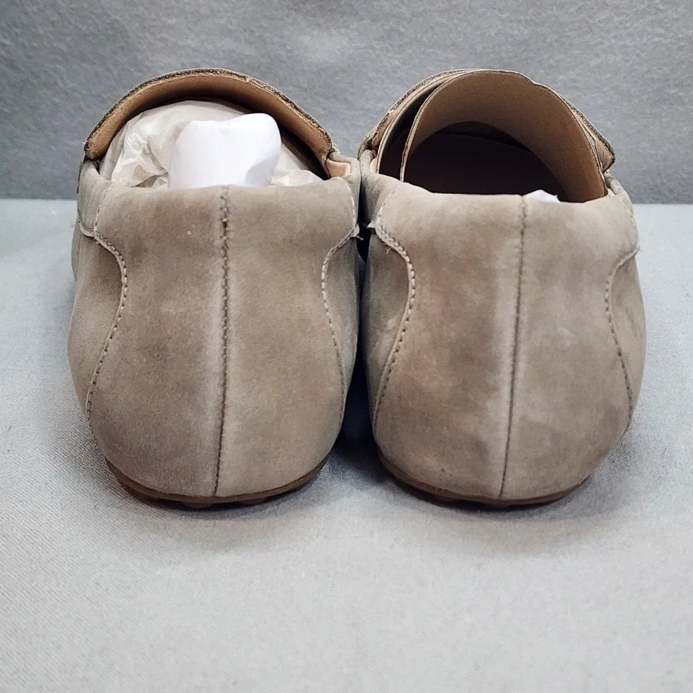ABEO Harbor Driving Loafers Taupe Suede Slip On Shoes Womens 7.5
